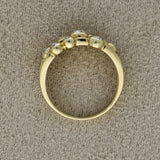18ct Yellow Gold 0.52ct Bezel Set Diamonds Triple Row Bubble Ring