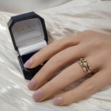 18ct Yellow Gold 0.52ct Bezel Set Diamonds Triple Row Bubble Ring