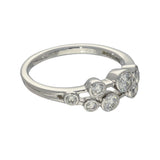 Platinum 0.48ct Bezel Set Diamonds Double Row Bubble Ring
