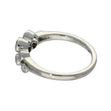 Platinum 0.48ct Bezel Set Diamonds Double Row Bubble Ring