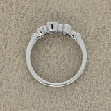 Platinum 0.48ct Bezel Set Diamonds Double Row Bubble Ring