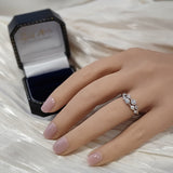 Platinum 0.48ct Bezel Set Diamonds Double Row Bubble Ring