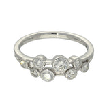 Platinum 0.48ct Bezel Set Diamonds Double Row Bubble Ring