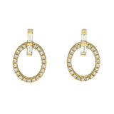 18ct Yellow Gold Oval Outline Diamond Drop Earrings