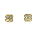 18ct Yellow Gold 0.25ct Diamond Clover Quatrefoil Stud Earrings