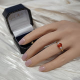 18ct Yellow Gold 0.76ct Oval Fire Opal and Diamond Trilogy Ring