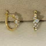 18ct Yellow Gold 0.40ct Diamond Journey Half Hoop Earrings