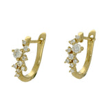 18ct Yellow Gold 0.40ct Diamond Journey Half Hoop Earrings