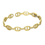 18ct Yellow Gold Diamond Set Anchor Link Torque Bangle