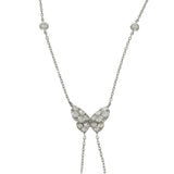 18ct White Gold 0.81ct Pave Diamond Butterfly Lariat Necklace 17'