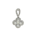18ct White Gold 0.61ct Diamond Quatrefoil Clover Cluster Pendant