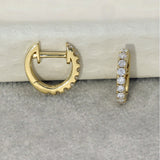 18ct Yellow Gold Diamond Baby Huggie Hoop Earrings 9mm