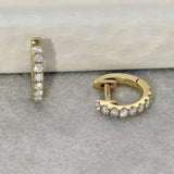 18ct Yellow Gold Diamond Baby Huggie Hoop Earrings 9mm