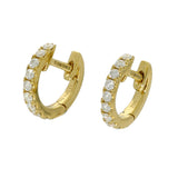 18ct Yellow Gold Diamond Baby Huggie Hoop Earrings 9mm