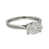 18ct White Gold Laboratory-Grown 1.74ct Oval Diamond East-West Solitaire Ring