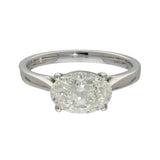 18ct White Gold Laboratory-Grown 1.74ct Oval Diamond East-West Solitaire Ring