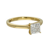 18ct Yellow Gold Laboratory-Grown 1ct Princess Cut Diamond Solitaire Ring