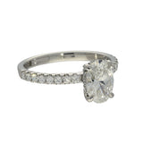 Platinum Laboratory-Grown 1ct Oval Diamond Shoulders Solitaire Ring