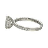 Platinum Laboratory-Grown 1ct Oval Diamond Shoulders Solitaire Ring