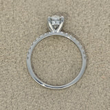 Platinum Laboratory-Grown 1ct Oval Diamond Shoulders Solitaire Ring