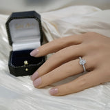 Platinum Laboratory-Grown 1ct Oval Diamond Shoulders Solitaire Ring