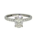 Platinum Laboratory-Grown 1ct Oval Diamond Shoulders Solitaire Ring