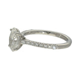 Platinum Laboratory-Grown 1.5ct Oval Diamond Shoulders Solitaire Ring