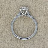 Platinum Laboratory-Grown 1.5ct Oval Diamond Shoulders Solitaire Ring