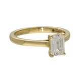 18ct Yellow Gold Laboratory-Grown 1ct Emerald Cut Diamond Solitaire Ring