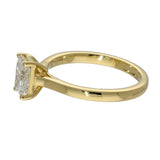 18ct Yellow Gold Laboratory-Grown 1ct Emerald Cut Diamond Solitaire Ring