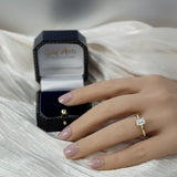 18ct Yellow Gold Laboratory-Grown 1ct Emerald Cut Diamond Solitaire Ring