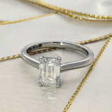 Platinum Laboratory-Grown 1.5ct Emerald Cut Diamond Solitaire Ring