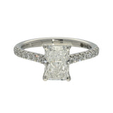 Platinum Laboratory-Grown 1.5ct Radiant Cut Diamond Solitaire Shoulders Ring