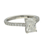 Platinum Laboratory-Grown 1.5ct Radiant Cut Diamond Solitaire Shoulders Ring