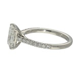 Platinum Laboratory-Grown 1.5ct Radiant Cut Diamond Solitaire Shoulders Ring