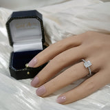 Platinum Laboratory-Grown 1.5ct Radiant Cut Diamond Solitaire Shoulders Ring