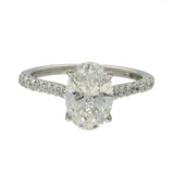 Platinum Laboratory-Grown 2ct Oval Diamond Shoulders Solitaire Ring