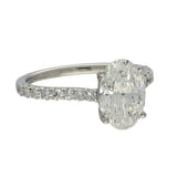 Platinum Laboratory-Grown 2ct Oval Diamond Shoulders Solitaire Ring