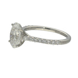 Platinum Laboratory-Grown 2ct Oval Diamond Shoulders Solitaire Ring