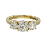 18ct Yellow Gold 2ct Laboratory-Grown Diamond Round Trilogy Ring
