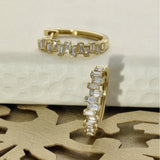 18ct Yellow Gold Baguette Cut Diamond Huggie Hoop Earrings 15mm