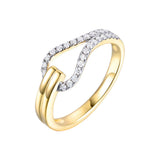 18ct Yellow Gold Pave Diamond Open Loop Ring