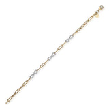 18ct Yellow Gold Pave Diamond Infinity & Paperclip Link Bracelet