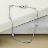 9ct White Gold Bezel Set Laboratory-Grown Diamond Yard Bracelet