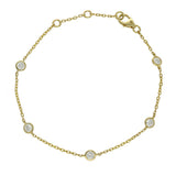9ct Yellow Gold Bezel Set Laboratory-Grown Diamond Yard Bracelet