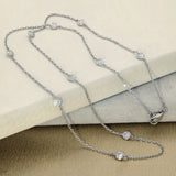9ct White Gold 1.1ct Laboratory-Grown Diamond Yard Necklace Bezel Setting 18'