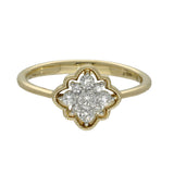 9ct Yellow Gold 0.26ct Diamond Milgrain Cluster Ring