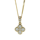 9ct Yellow Gold 0.34ct Diamond Quatrefoil Clover Pendant 18" Necklace