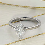 Platinum Laboratory-Grown 1ct Marquise Cut Diamond Solitaire Ring