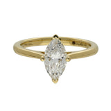 18ct Yellow Gold Laboratory-Grown 1ct Marquise Cut Diamond Solitaire Ring